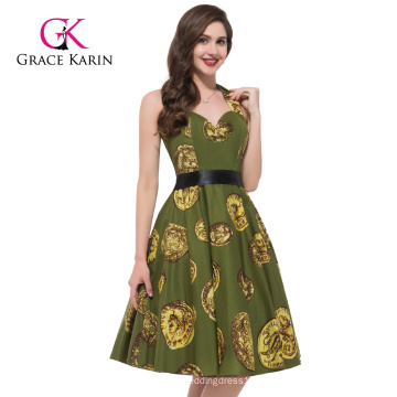 Grace Karin Ladies Sleeveless Halter Mulheres Vintage Pinup Vestidos Atacado na China CL6292-8 #